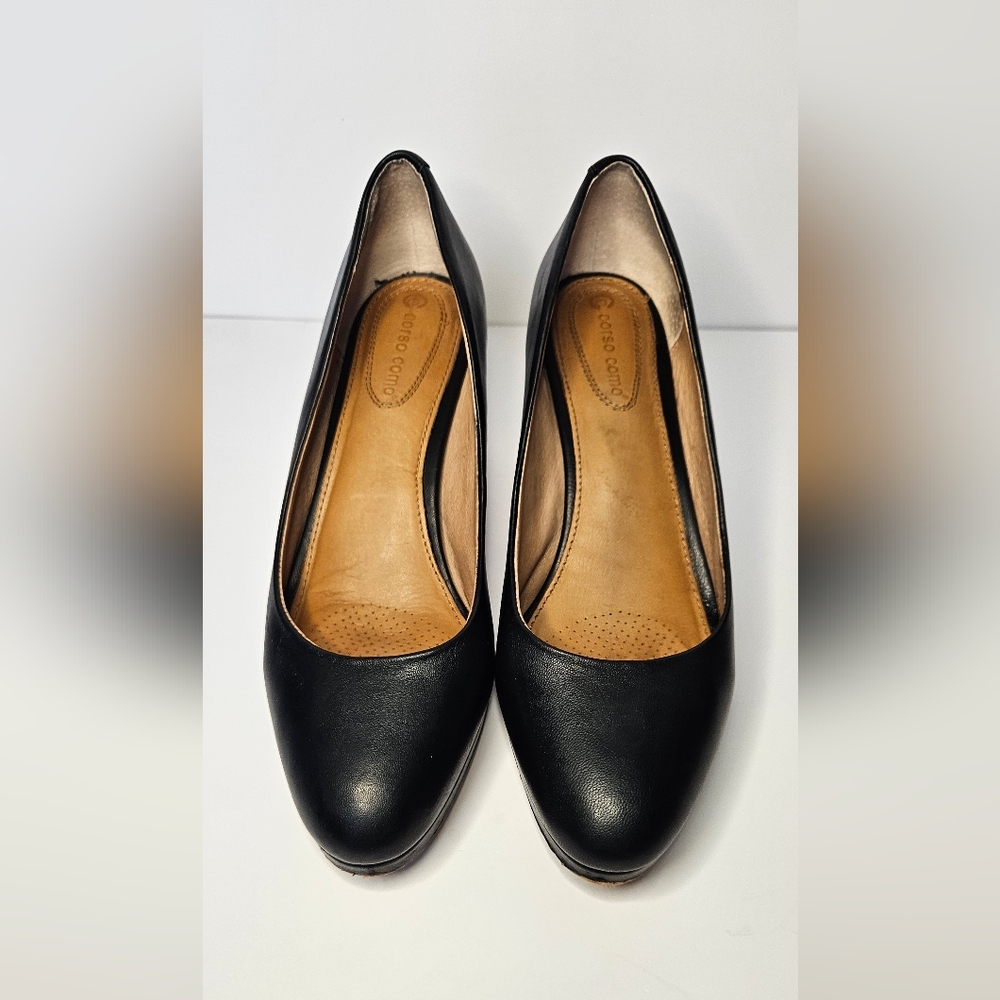 Corso Como Black Leather Heels Women's 9